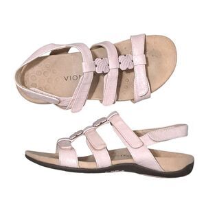 Vionic Women's Amber Snake Adjustable Chic Strappy Sandals Light Pink Size 8